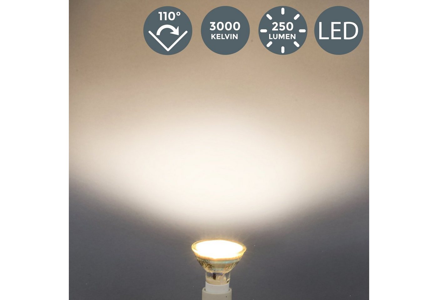 B.K.Licht LED-Leuchtmittel, GU10, 10 Stück, Warmweiß, LED Lampe Glühbirne 3 Watt 250 Lumen SET 3.000 Kelvin Energiesparlampe-kaufen