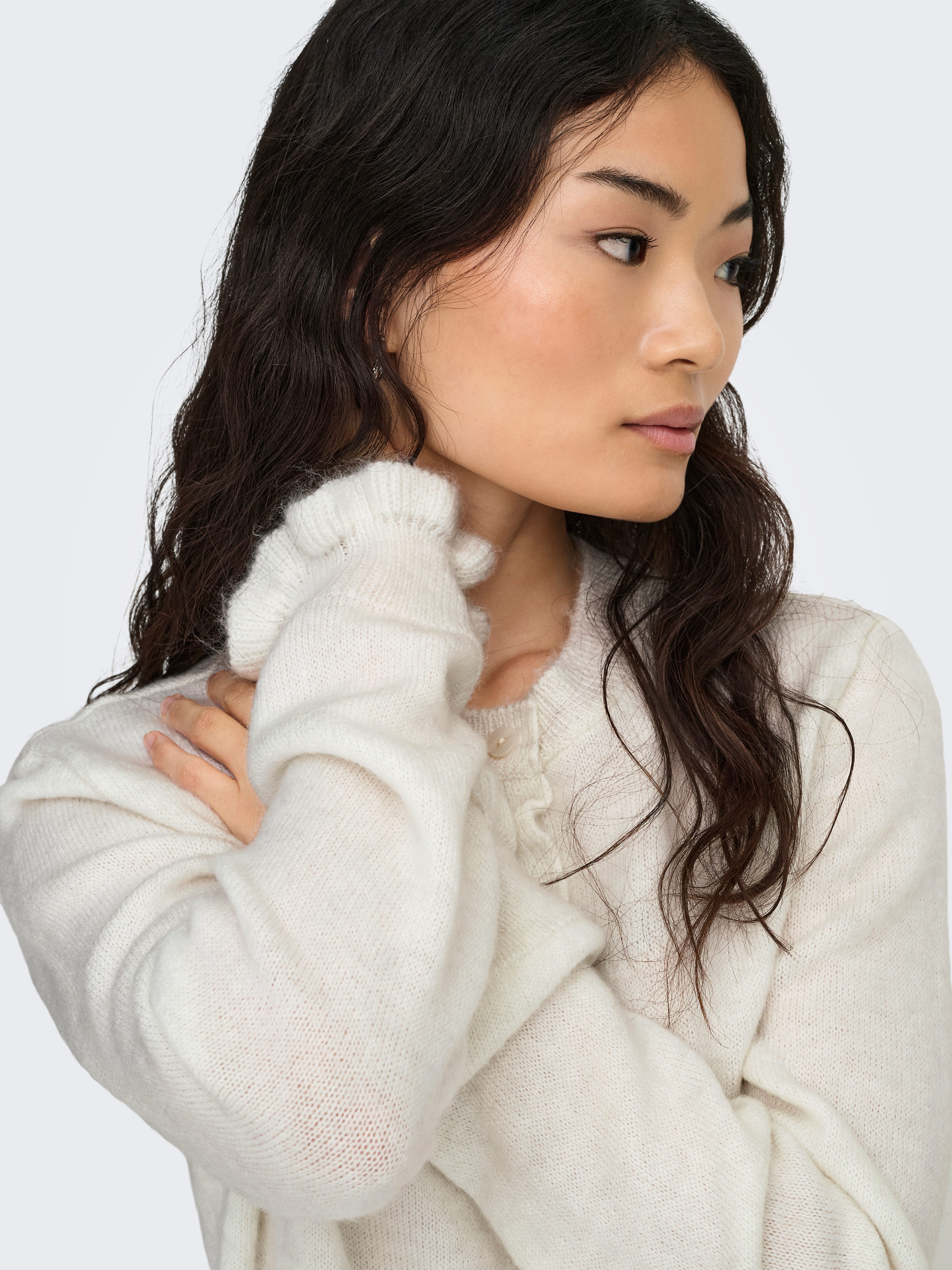 JDY Strickjacke JDYLETTY L/S ON FRILL CARDIGAN KNT NOOS
