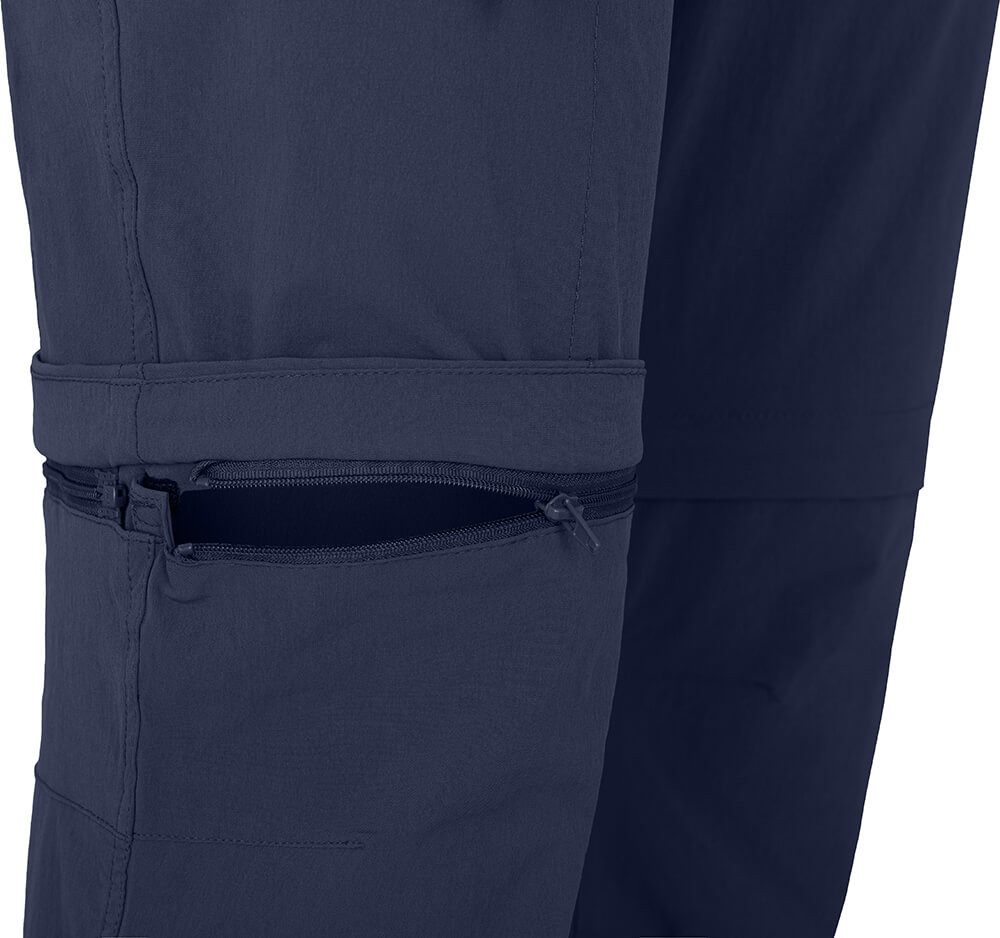 Bergson Outdoorhose BENNETT Zipp-Off (slim) Damen Wanderhose, vielseitig, pflegeleicht, Normalgrößen, peacoat blau