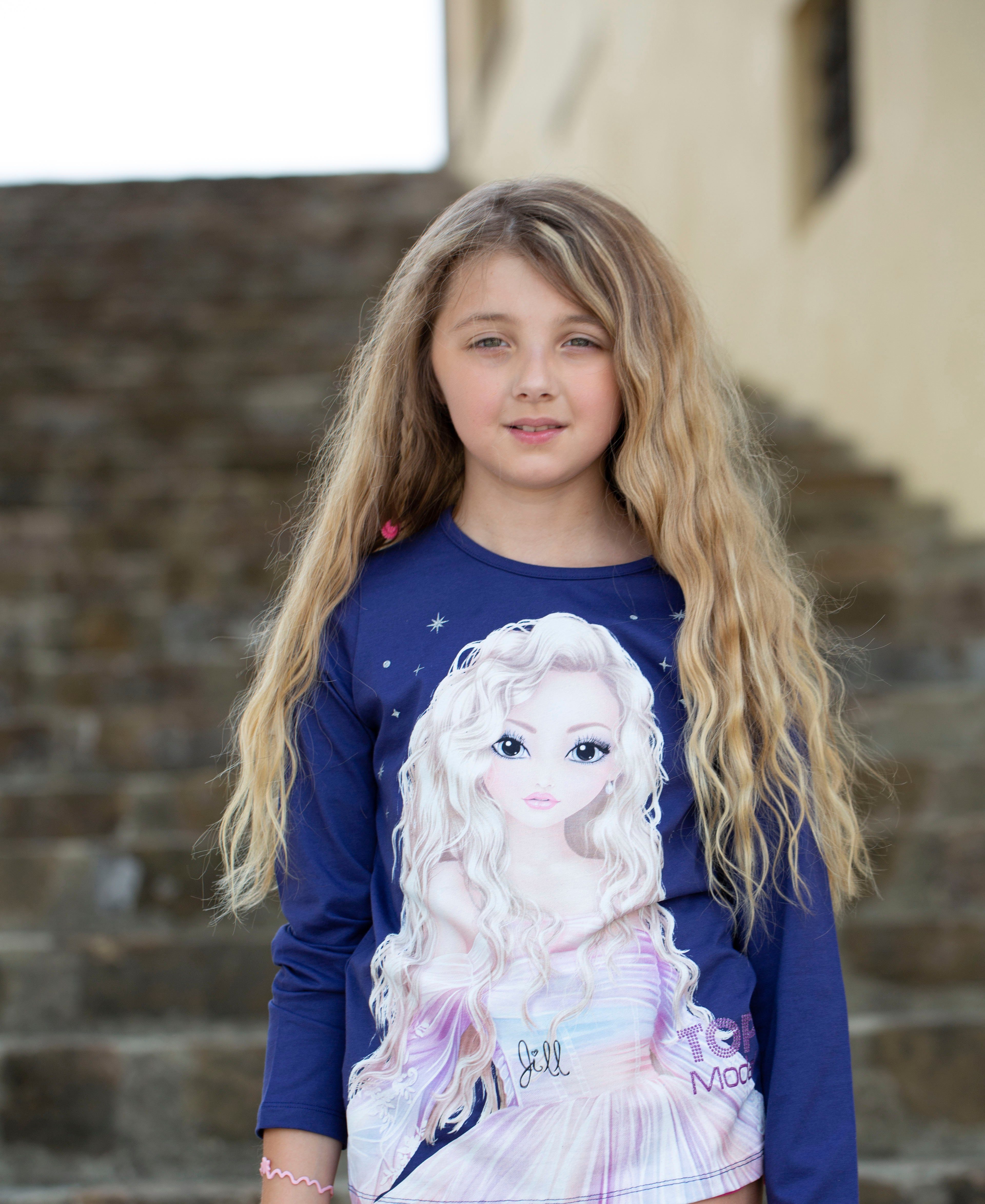 TOPModel Langarmshirt mit großem TOP Model Frontdruck