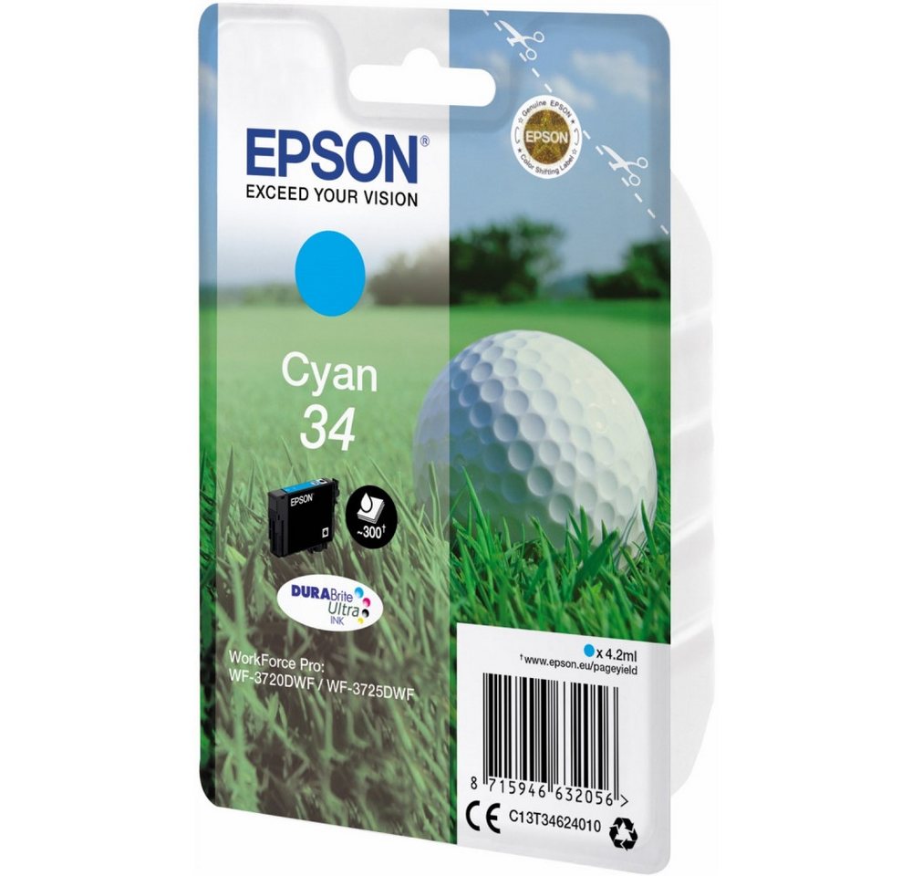 Thumbnail - Epson Epson 34 DURABrite Ultra Tintenpatrone cyan - Tintenpatrone. Tintenpatrone (Tintenpatrone, Wisch- und wasserfest, ...