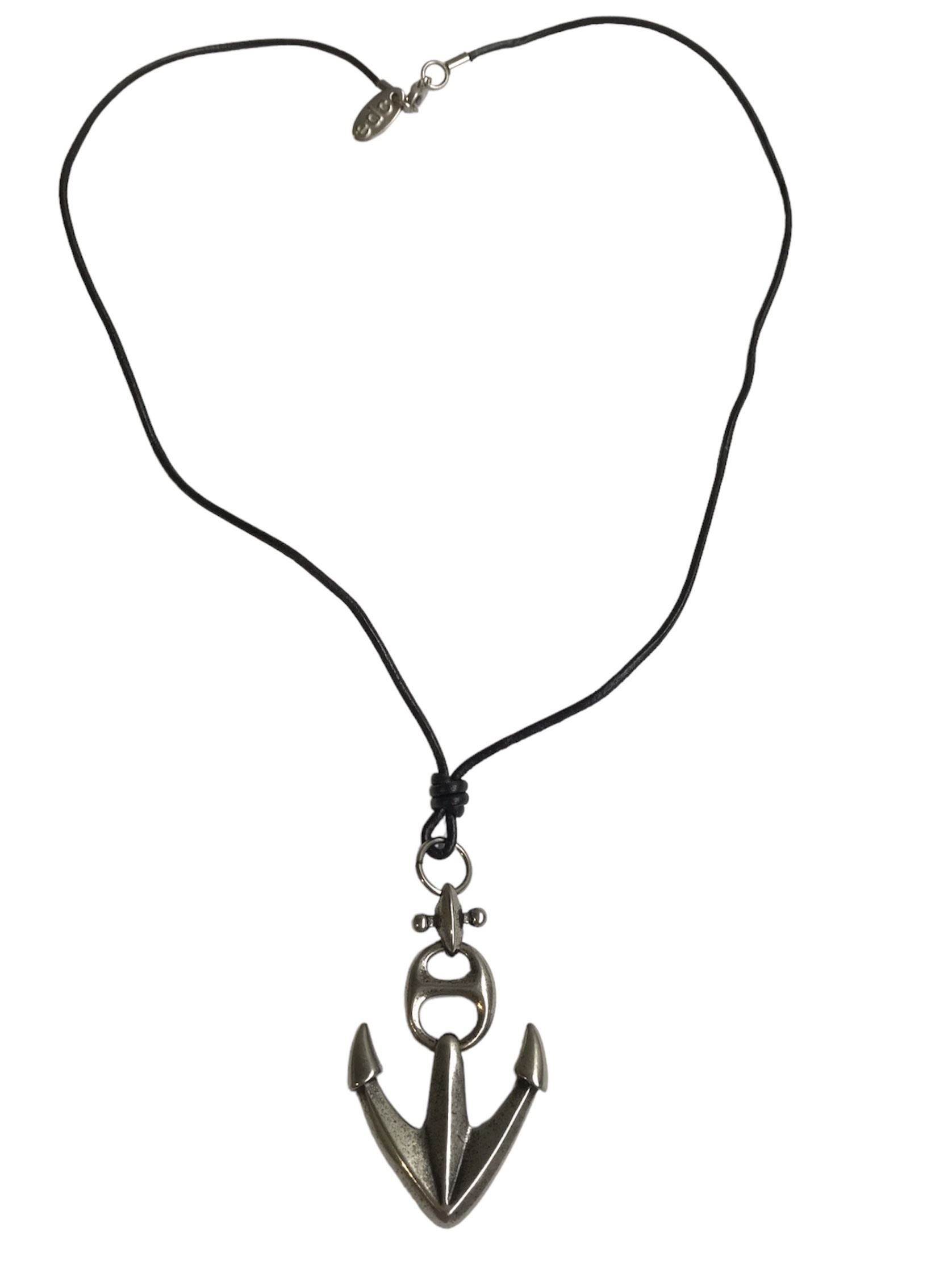 edc by Esprit Lederband ECNL-10017.A.50, Beweglicher Anhänger in altsilber-Optik