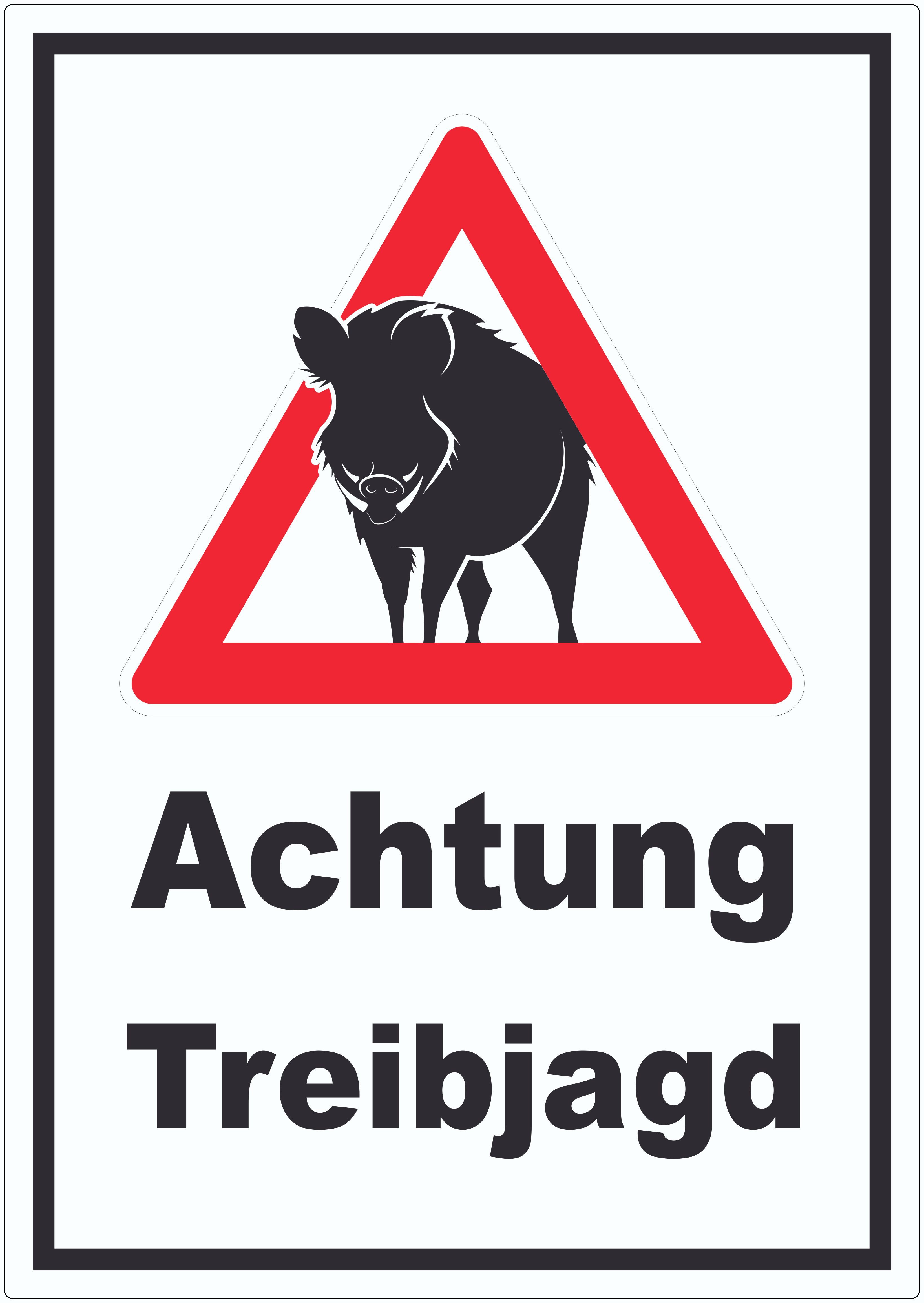 HB-Druck Наклейка Achtung Treibjagd Наклейка, wetterfest, UV-beständig, kratzfest