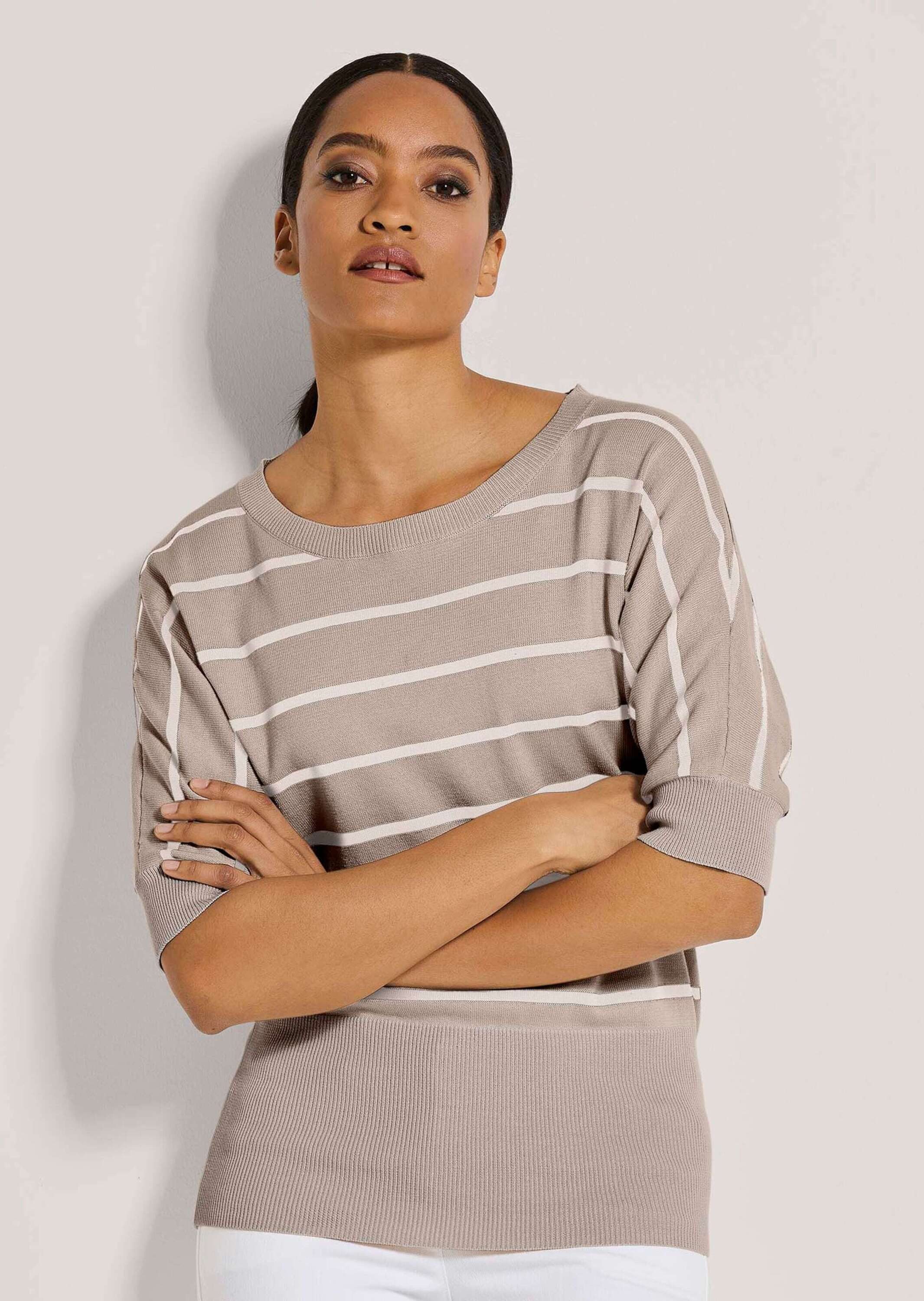 MADELEINE Strickpullover Ringelpullover mit Halbarm und günstig online kaufen