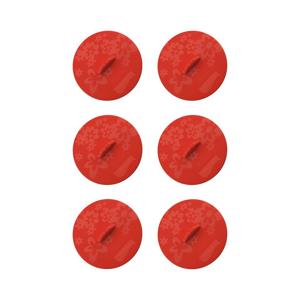 Kochblume Frischhaltedeckel FrischFIXX, (Spar-Set, 6-tlg), mit Saugeffekt rot