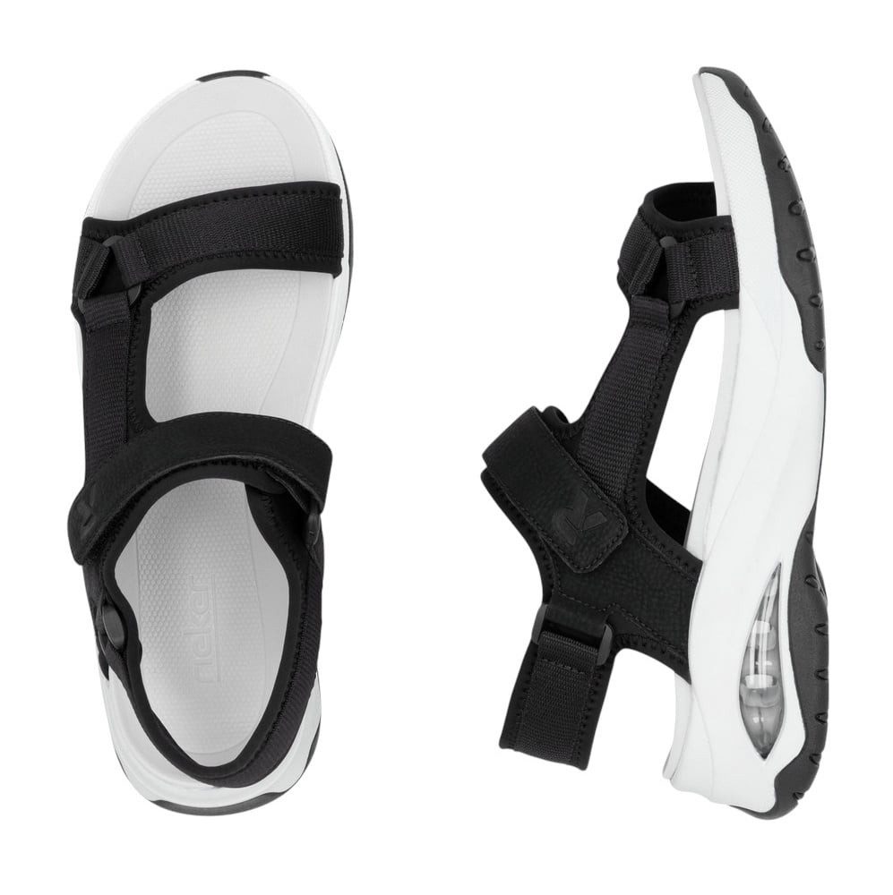 Rieker W3151 schwarz/weiss Damen Sandale günstig online kaufen