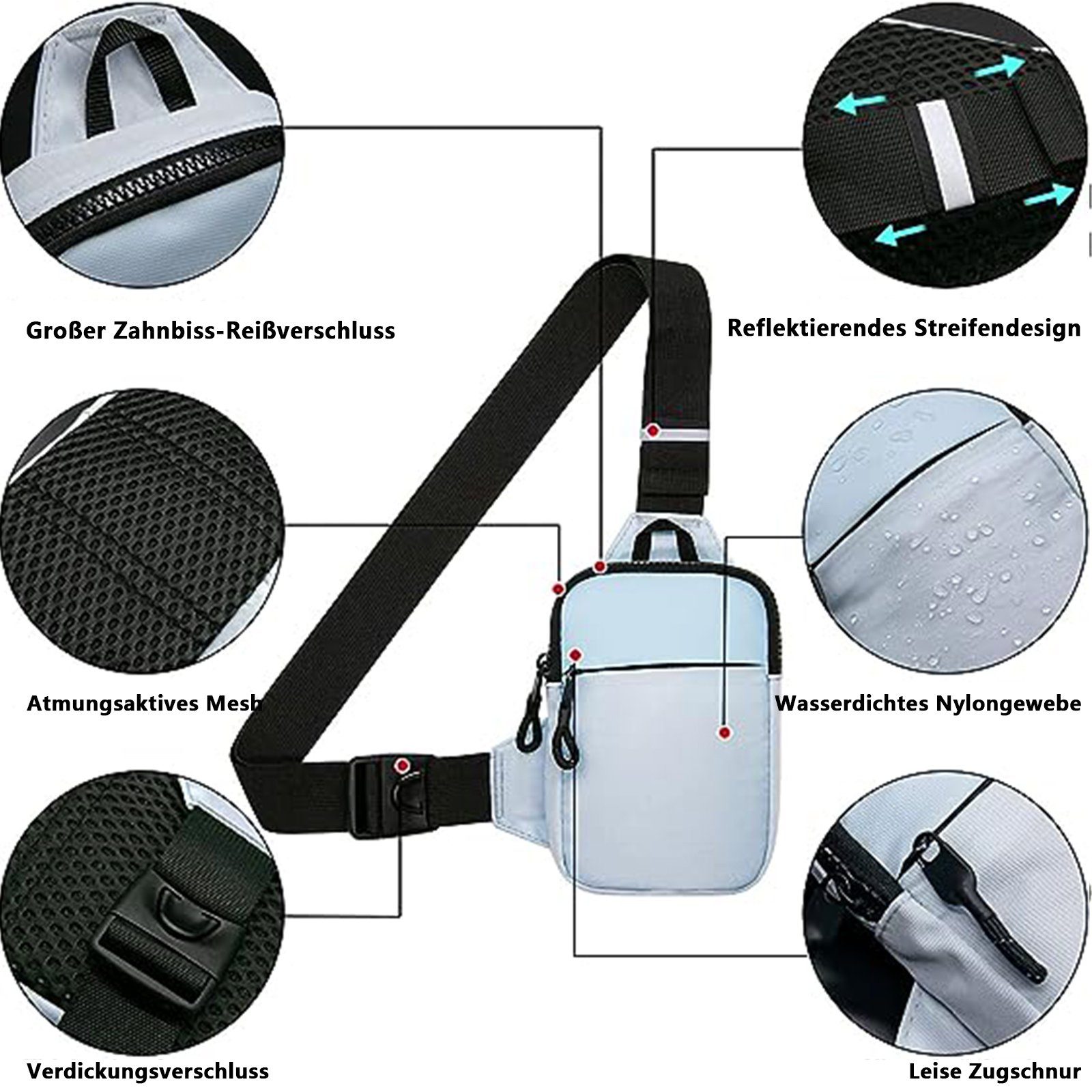 OKWISH Schultertasche Umhängetasche Brusttasche Rucksack Streetwear günstig online kaufen