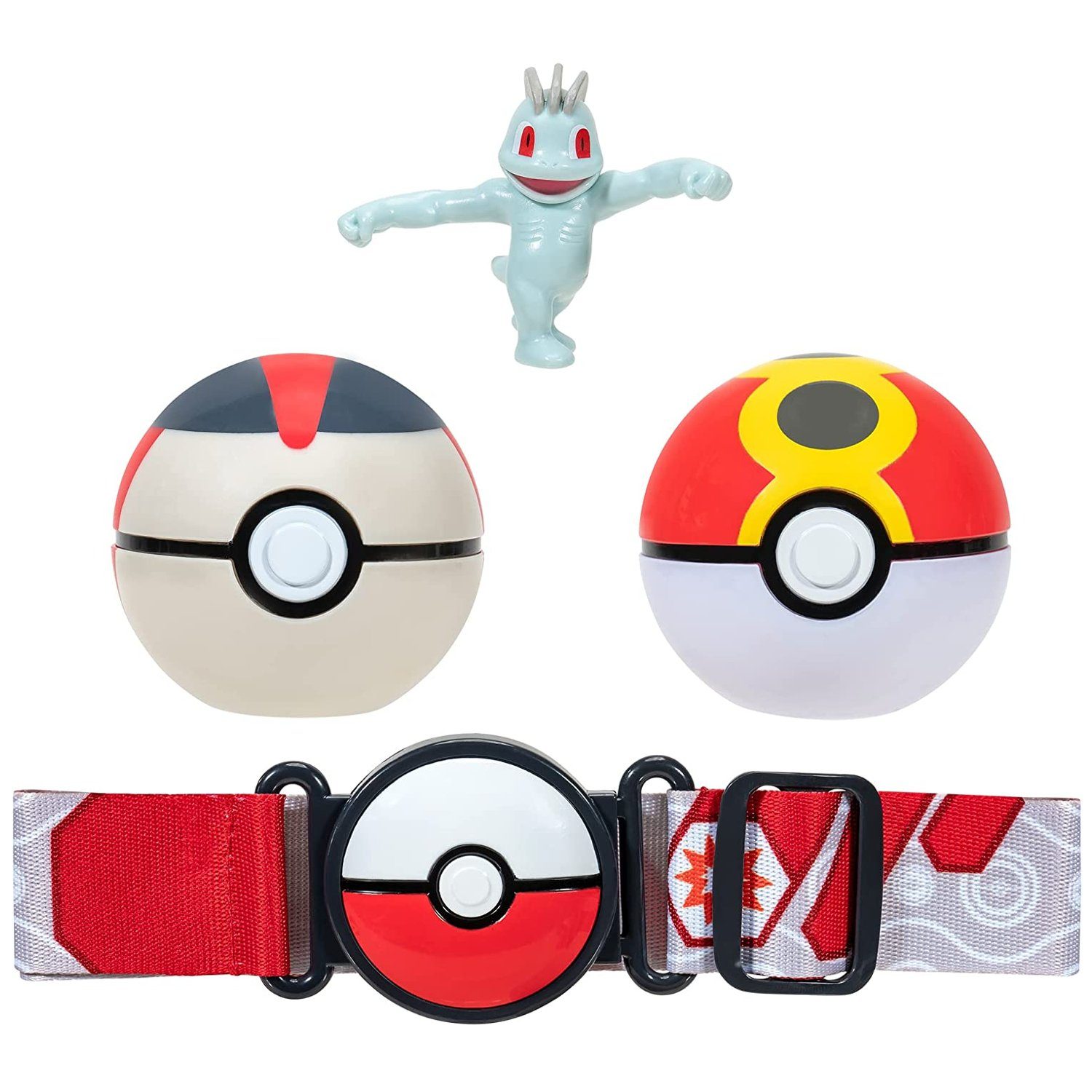Jazwares Spielwelt PKW2717, (4-tlg), Pokémon- Clip and Go Pokéball Gürtel Set