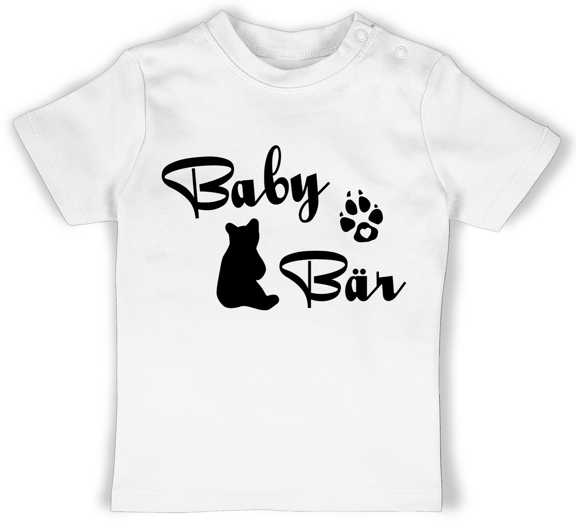 Shirtracer T-Shirt Baby Bär Lettering Strampler Baby Mädchen & Junge 1 Weiß