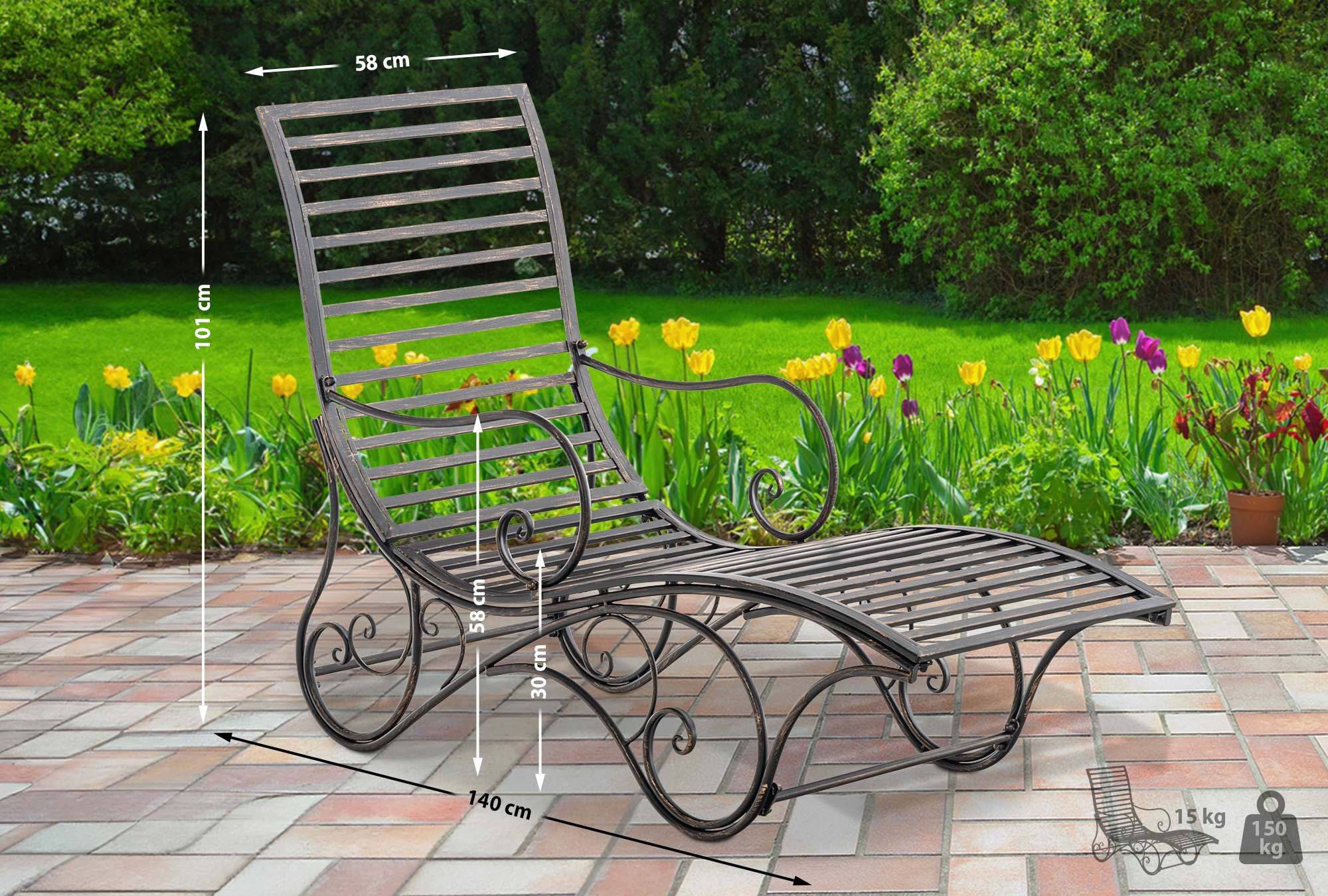 CLP Gartenliege Amiens, aus Eisen gefertigt günstig online kaufen