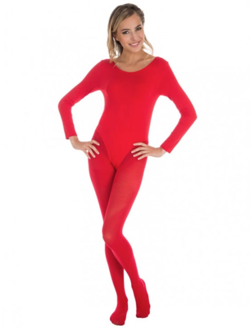 CHAKS Kostüm Body Langarm, Rot Gr. L-XL