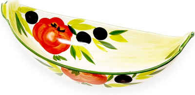 Lashuma Obstschale »Tomate Olive«, Keramik, (1-tlg), ovale Servierschüssel aus Italien 30x14 cm