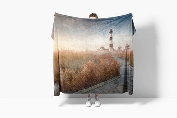 Sinus Art Handtücher Handtuch Strandhandtuch Saunatuch Kuscheldecke mit Fotomotiv Ostsee Leuchtturm, Baumwolle-Polyester-Mix (1-St), Handtuch