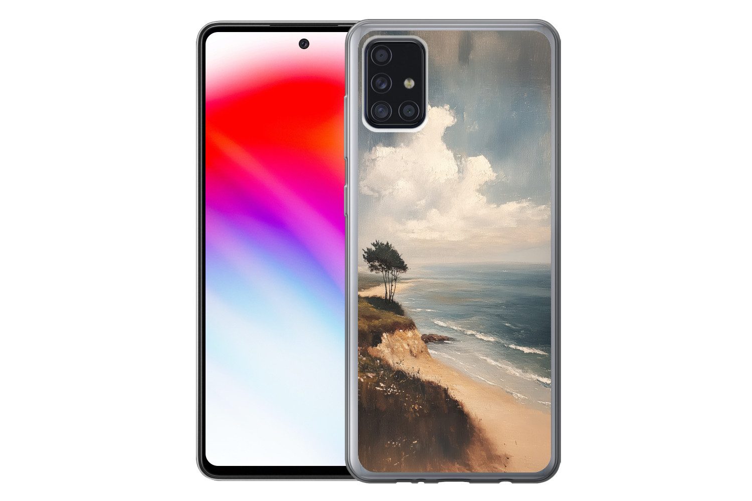 MuchoWow Handyhülle für Samsung Galaxy A52 5G Klippe - Meer - Baum, Smartphone-Bumper, Print, Handy Schutzhülle Dünn