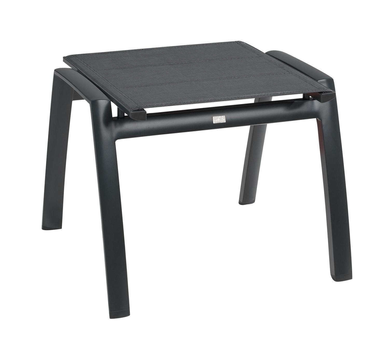 Outdoor Gartenlounge-Hocker LIVORNO, Anthrazit, Aluminium, Textilen, gepaddete Sitzfläche, B 53 x H 44 x T 57,5 cm