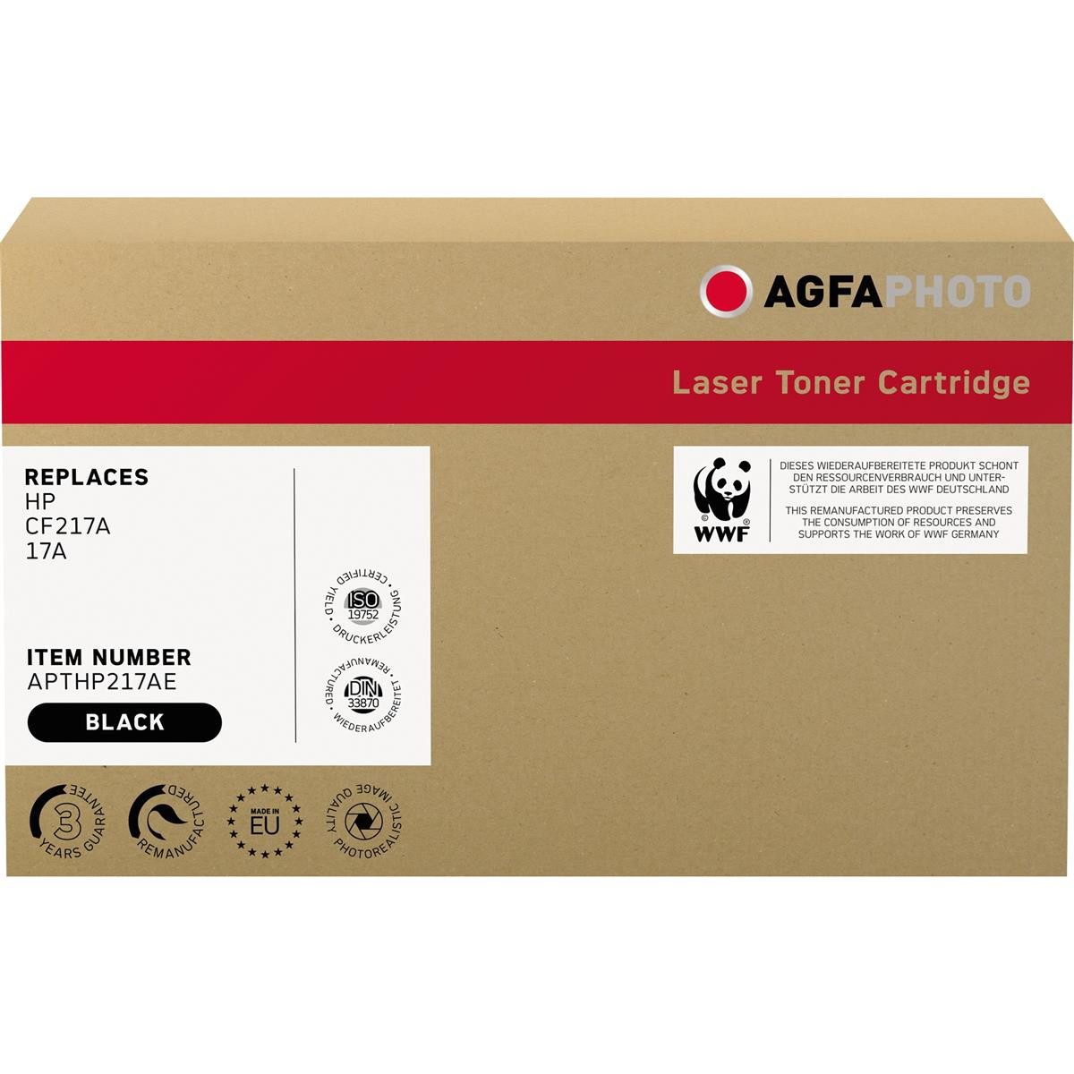 AgfaPhoto Tonerkartusche AgfaPhoto Toner APTHP217AE wie HP CF217A 17A schwarz