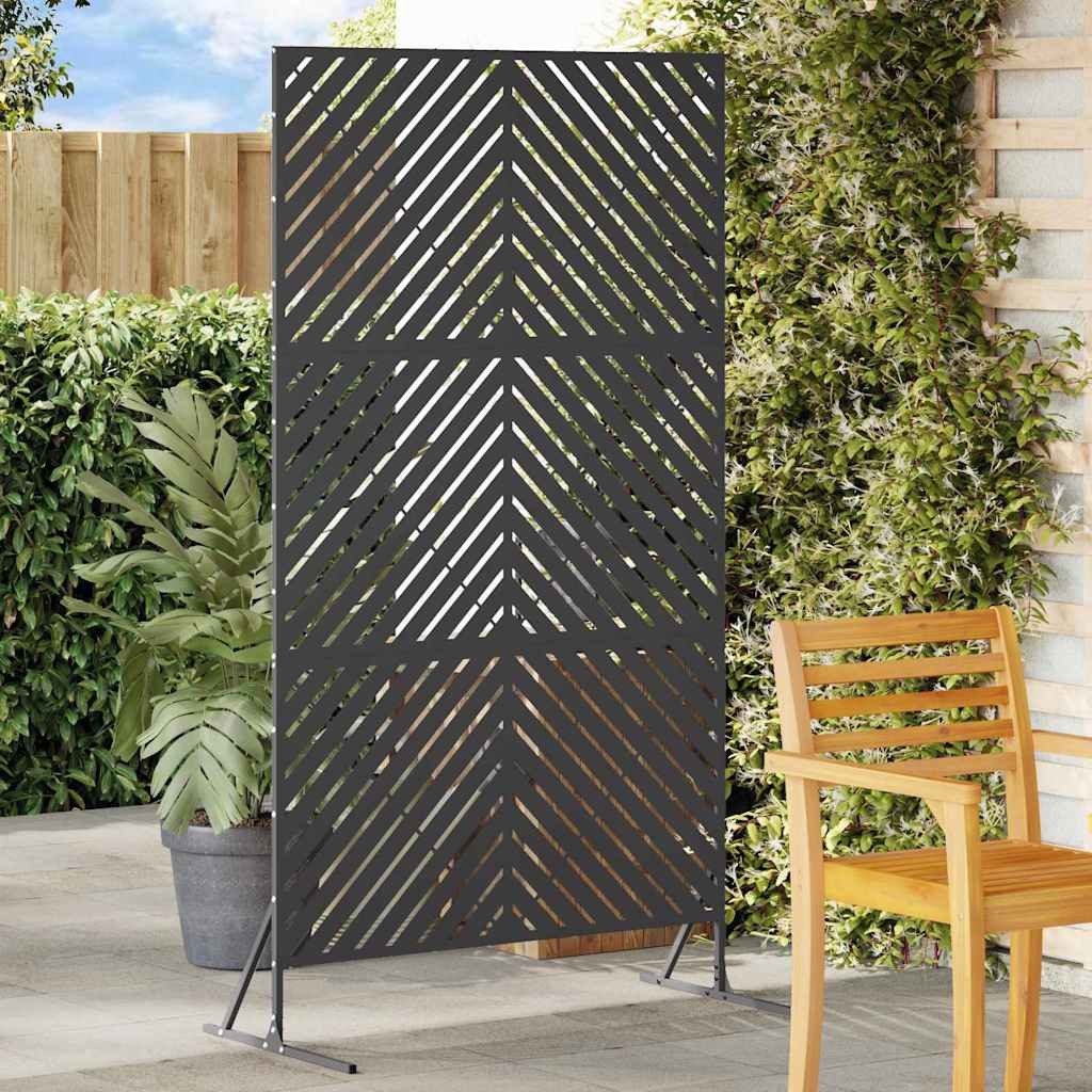 vidaXL Gartenzaun Sichtschutz 100 x 50 x 180 cm Stahl Schwarz, (1-St)