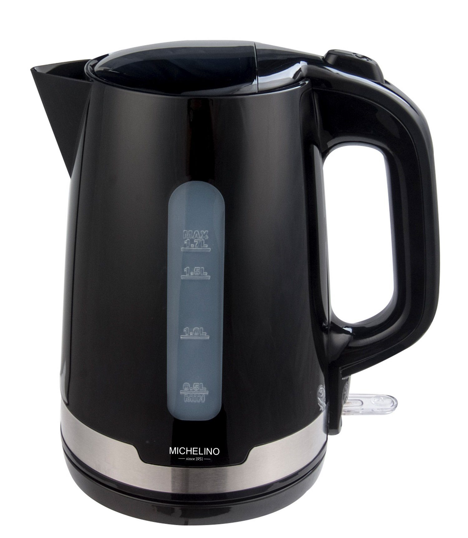 Michelino Wasserkocher 1,7 L Heißwasserbereiter Teekocher schwarz, 2200,00 W