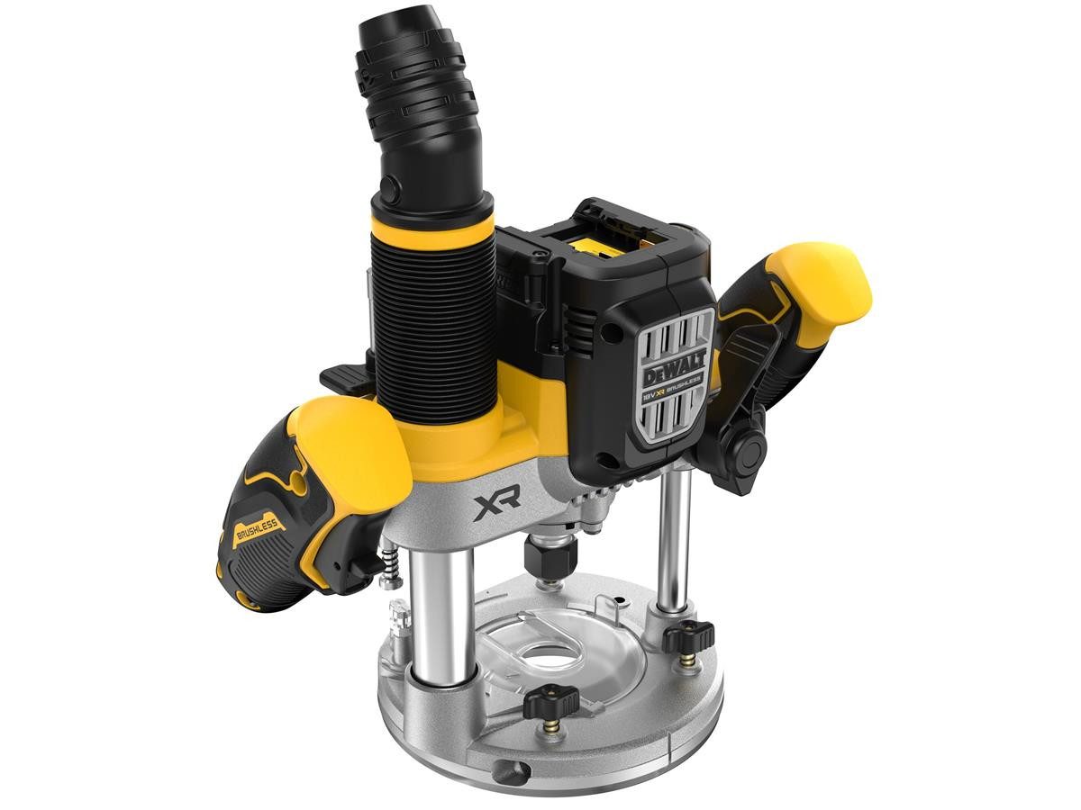 DeWalt Oberfräse 18 V (Basisv), 18 in V, (Set), 1.600W, Sanftanlauf, ink.l Parallelanschlag, max. Fräs-Ø: 63 mm
