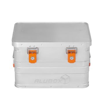 ALUBOX Aufbewahrungsbox Alukiste Transportbox Economy B-Serie (29 Liter), Fangbänder am Deckel