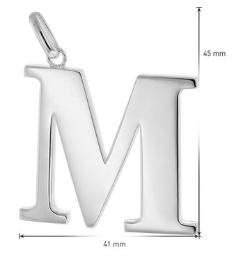 trendor Kette mit Anhänger mit Großem Buchstaben M 925 Silber