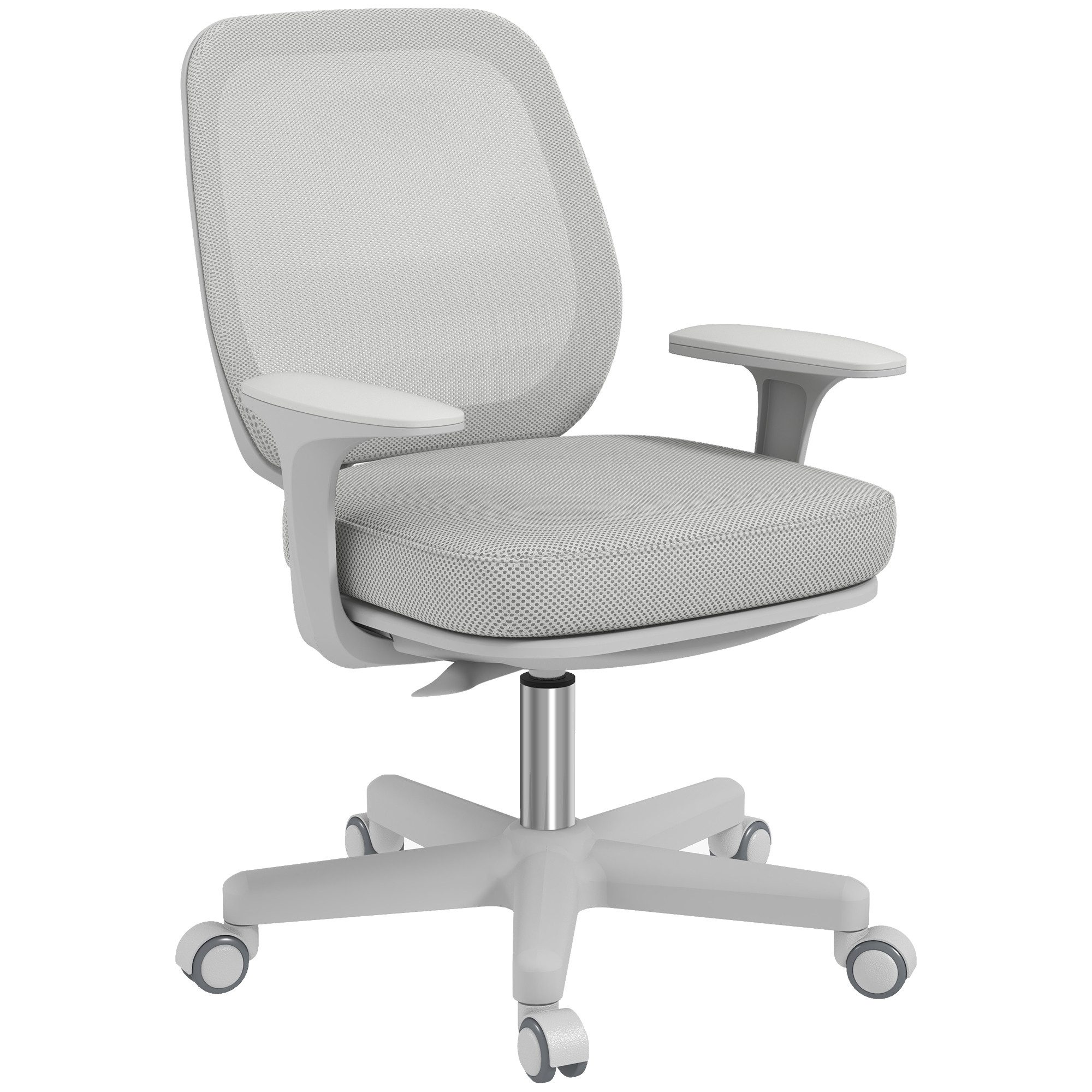 Vinsetto Bürostuhl mit Drehfunktion, höhenverstellbar (ergonomisch Schreibtischstuhl, 1 St), für Home-Office, Polyester, Grau