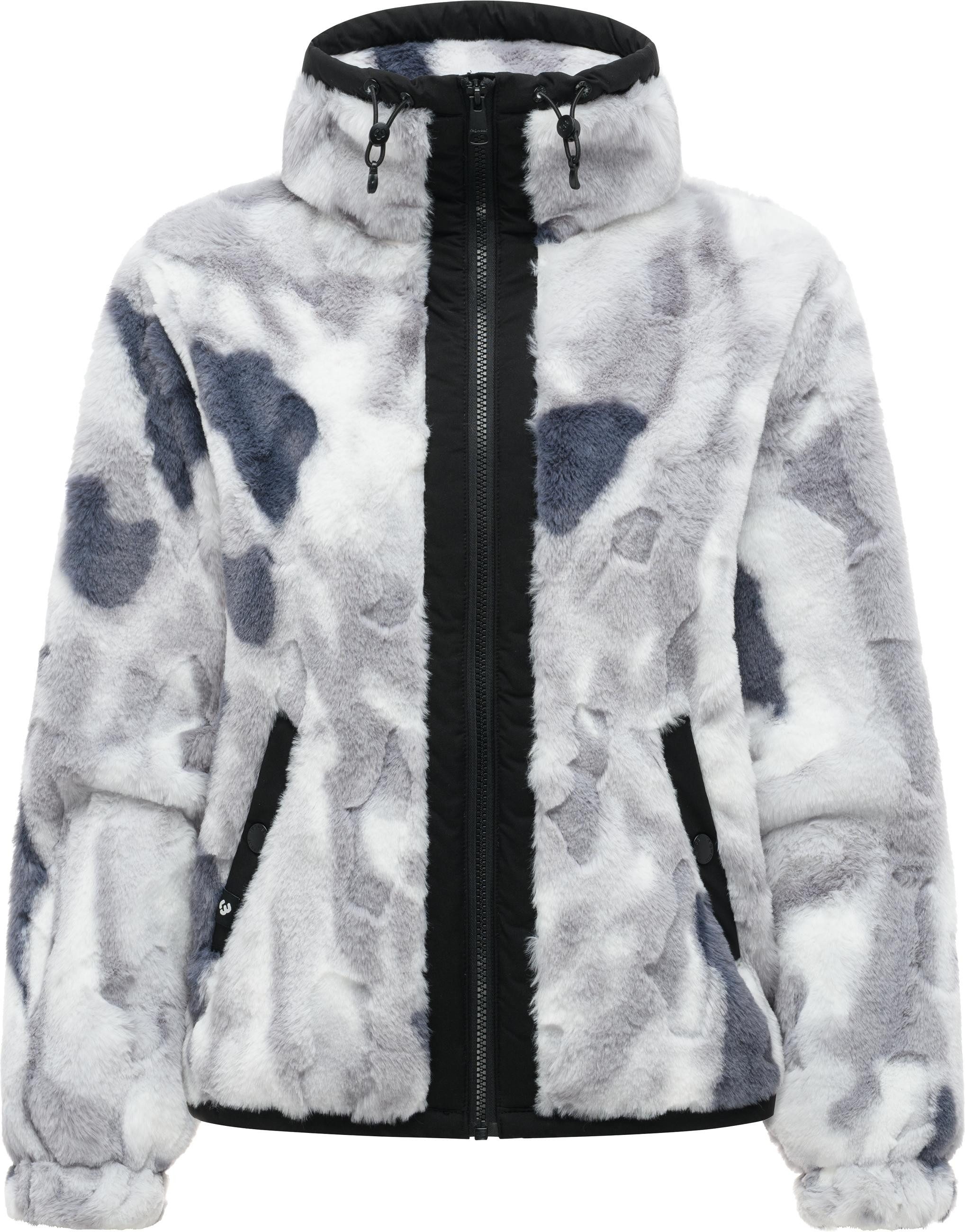 Ragwear Fellimitatjacke Nordicka Y Ultraleichte Plüschjacke mit Stehkragen, winddicht