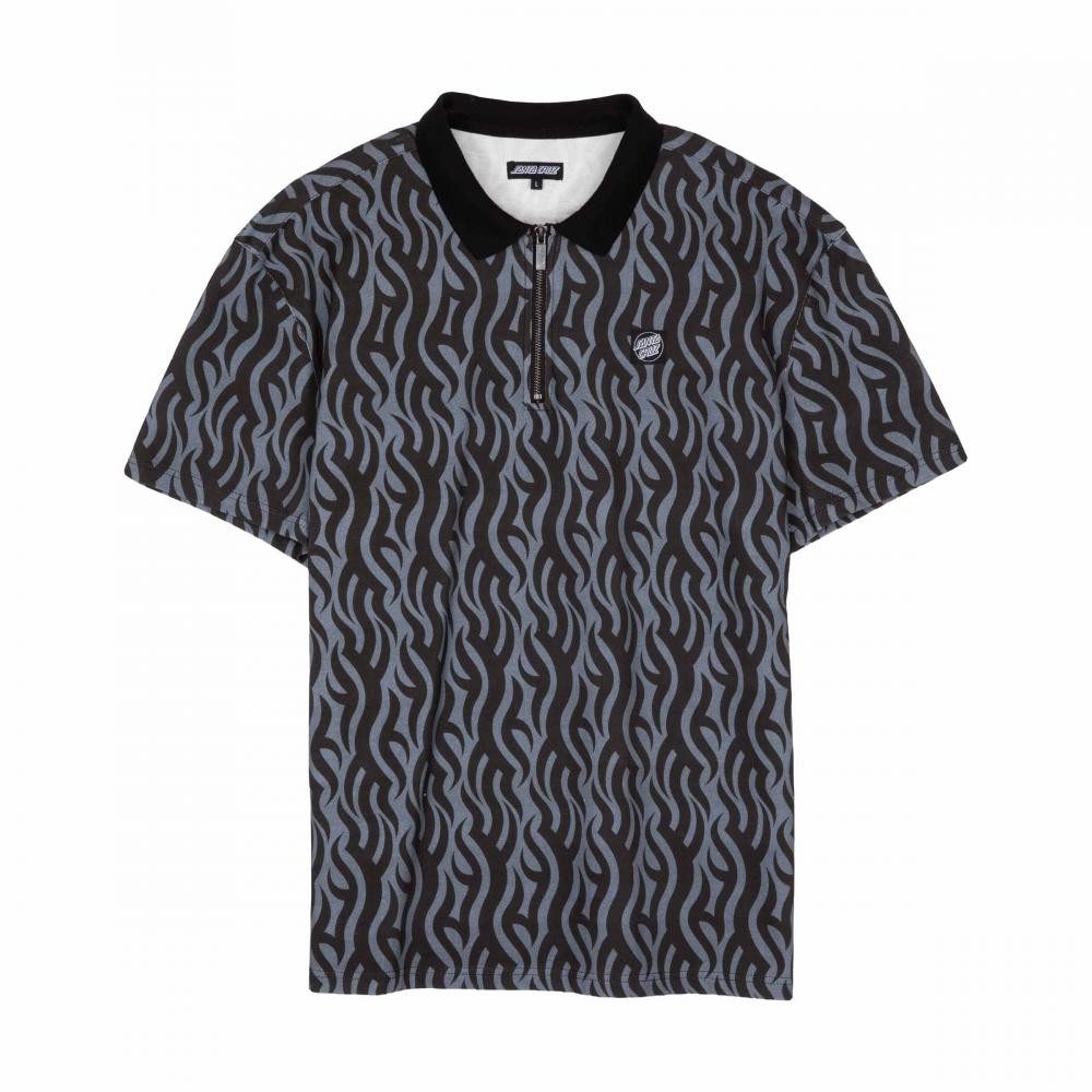 Santa Cruz Poloshirt - Kurzarm Polo Herren - Skate Poloshirt mit Allover Muster