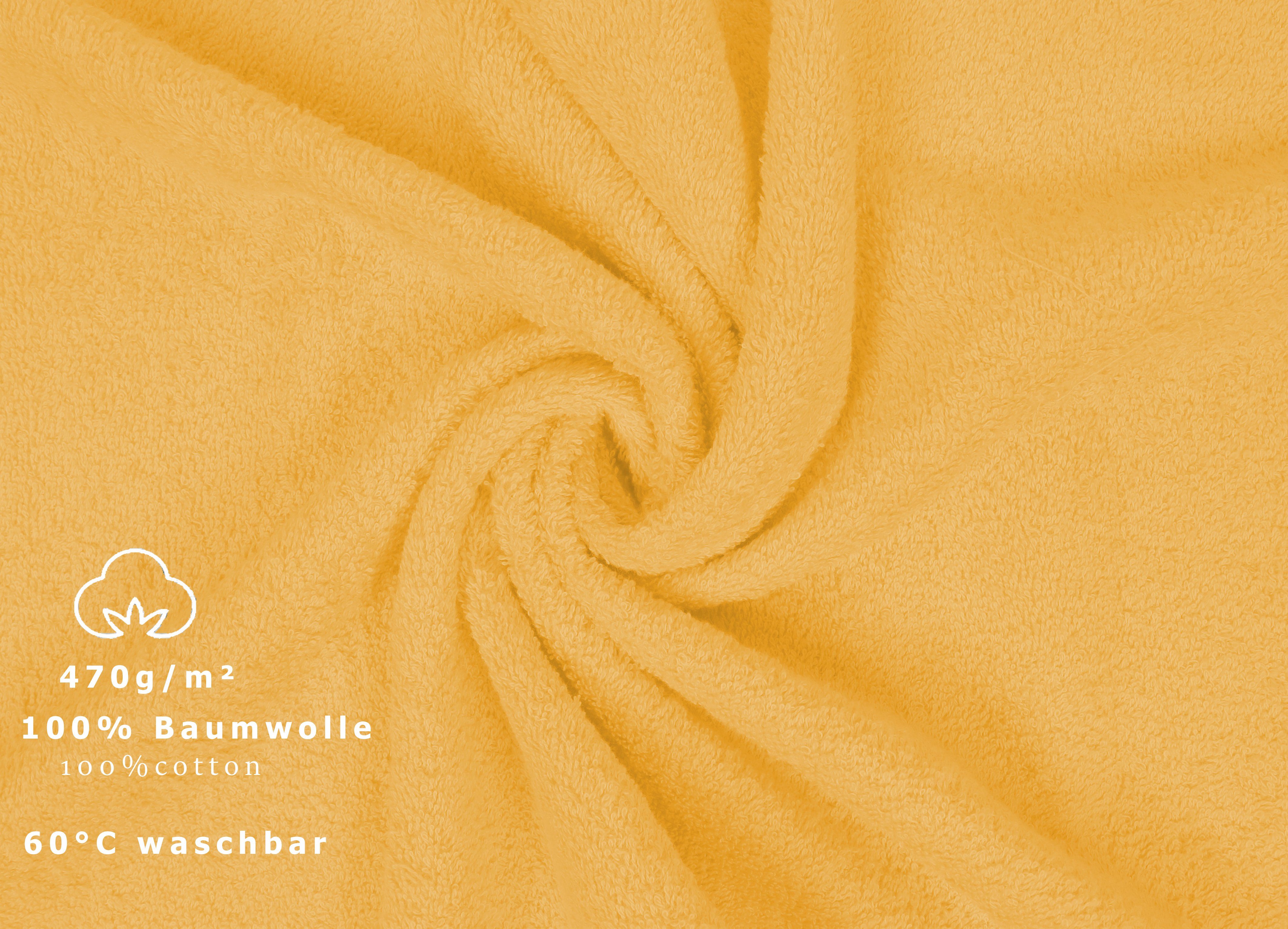 Betz Handtuch Set Baumwolle, Handtücher-Set-100% teiliges Baumwolle, PREMIUM 100% -6 (6-tlg) honiggelb Handtuch-Set Betz