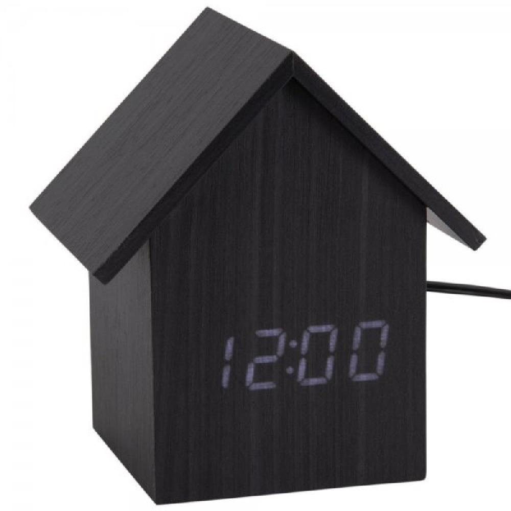 Karlsson Uhr Wecker House LED Black Veneer