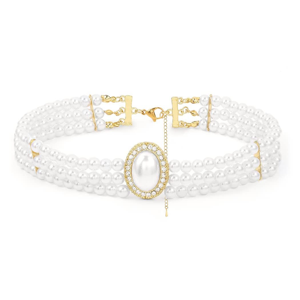 ZEUOPQ Perlenkette Layered Fake Perlenkette, Vintage günstig online kaufen
