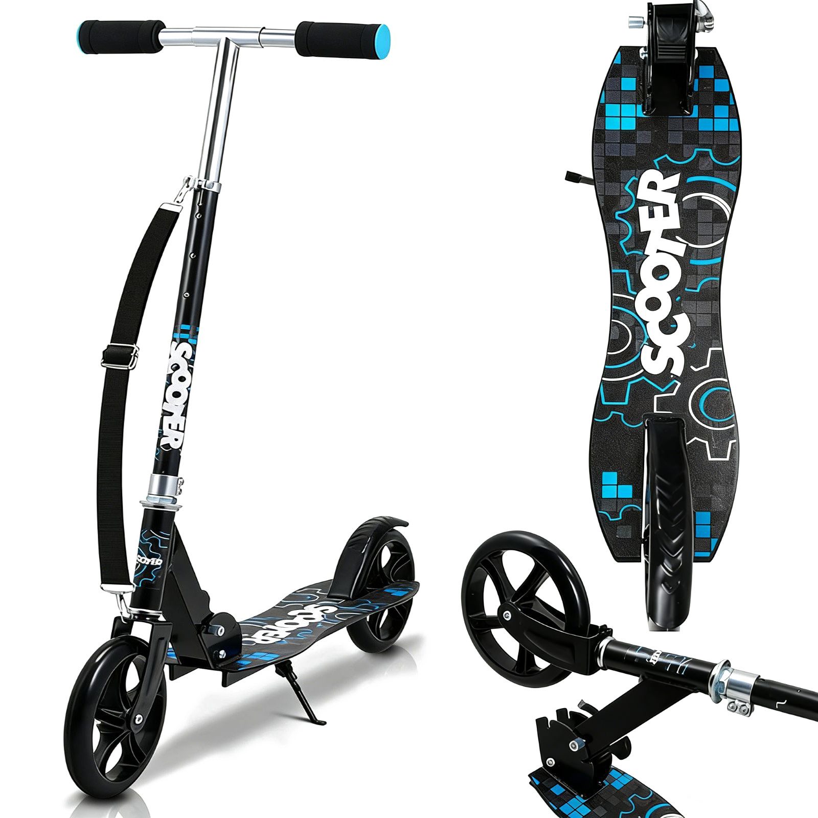 AKKEE Tretroller klappbar höhenverstellbar, Scooter Kinder ab 5 Jahren, City-Scooter, mit Hinterbremse