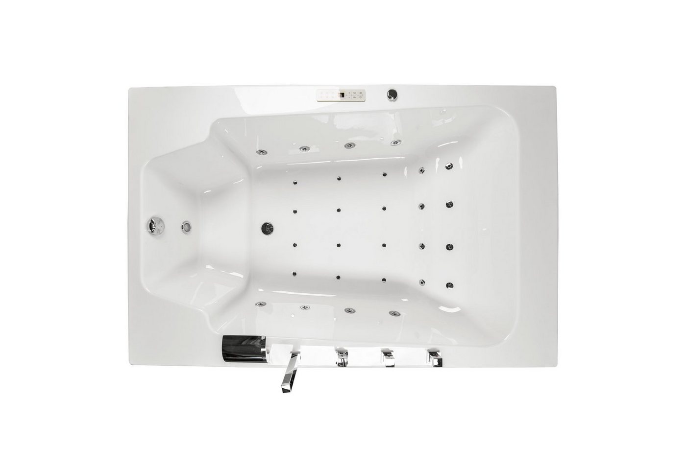Thumbnail - Basera® Whirlpool-Badewanne CLASSIC Indoor Whirlpool Badewanne XXL Milos 190 x 120 cm für 2 Pers., (Komplett-Set), mit 2...