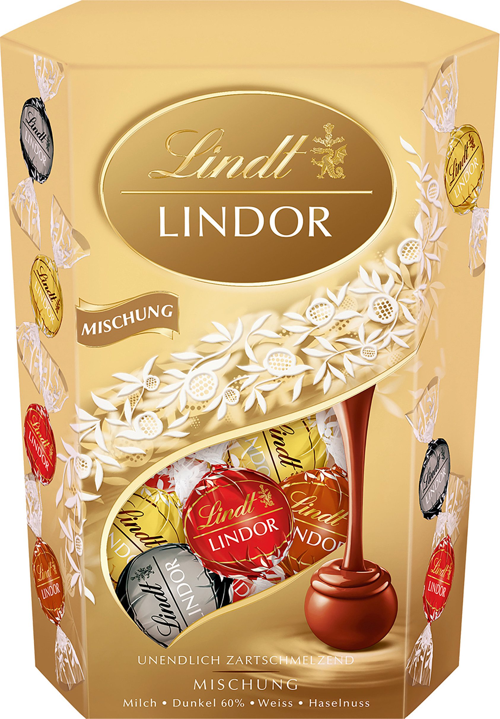 Lindt LINDOR Schokolade 500g Cornet Mischung Schokoladen Kugeln Pralinen Geschenk, 1 x 500 g, 1 St.
