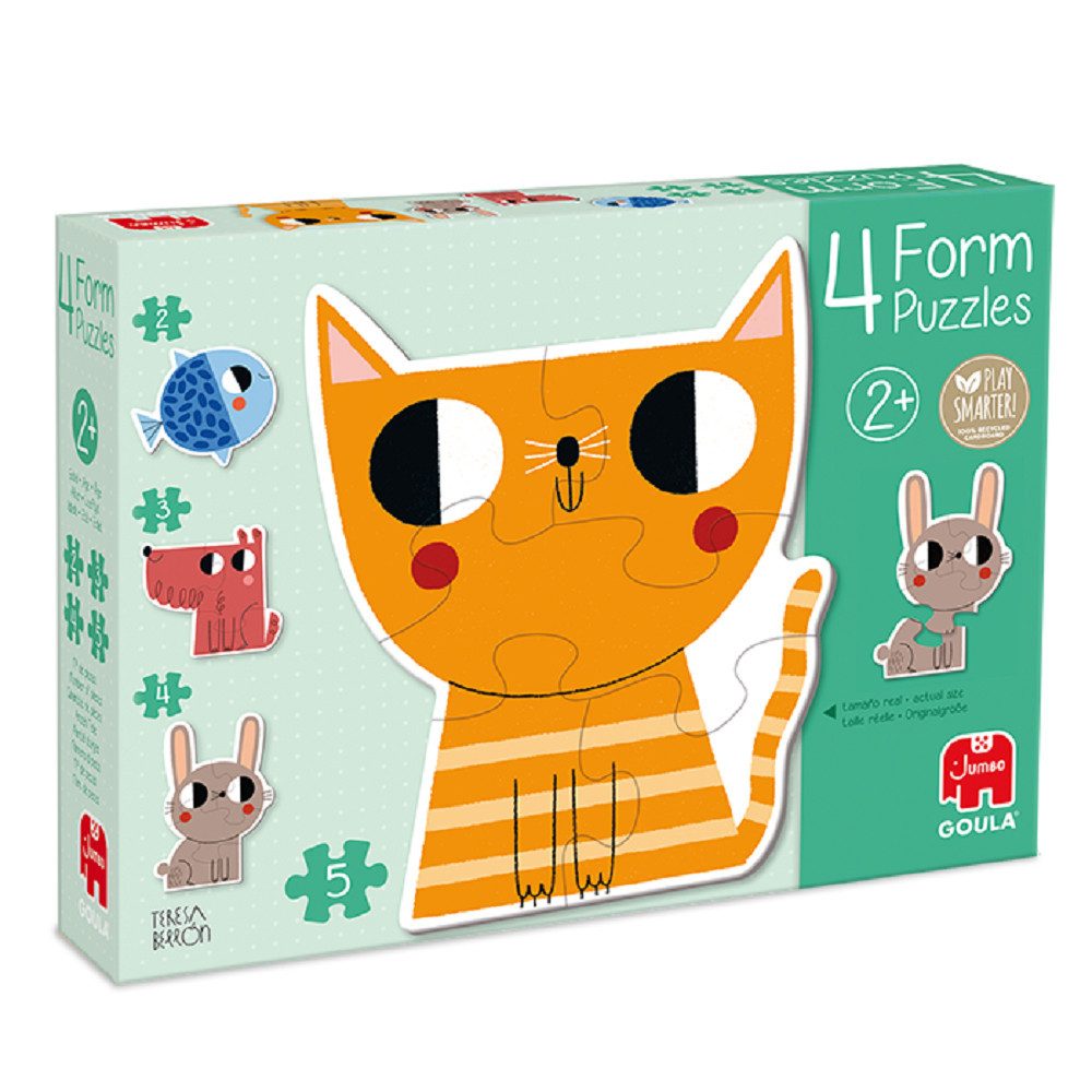 Goula Puzzle Goula 53174, 4 Puzzles Motiv Tiere, Puzzleteile