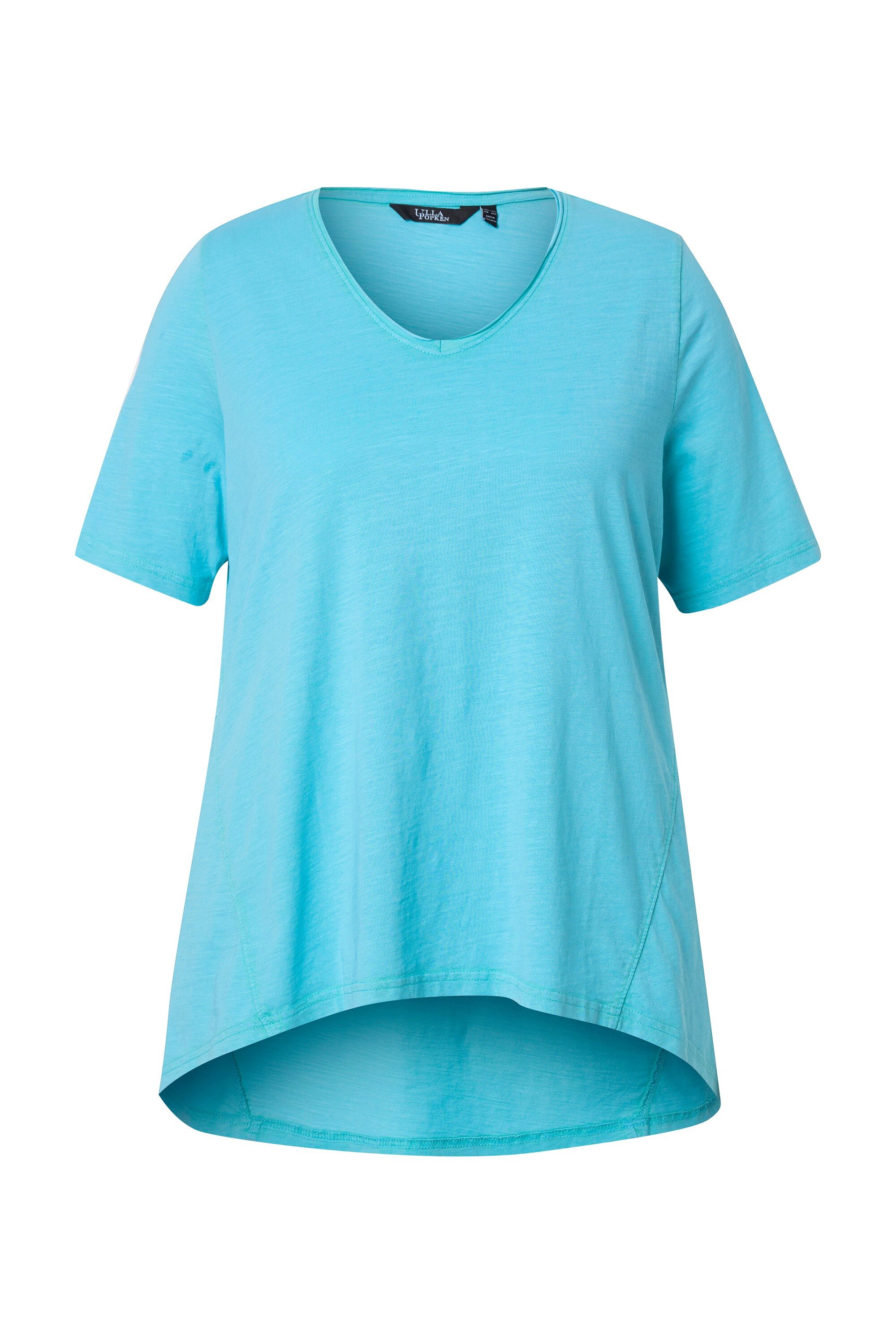 Ulla Popken Longshirt T-Shirt A-Linie V-Ausschnitt Halbarm günstig online kaufen