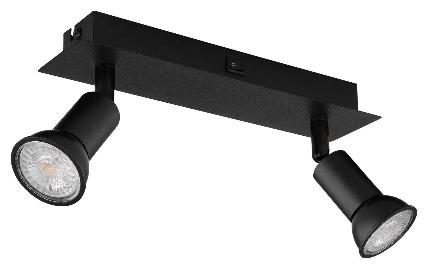 GLOBO LIGHTING Deckenstrahler DREW, Breite 25 cm, Schwarz, 2-flammig, Metall, ohne Leuchtmittel, Deckenlampe