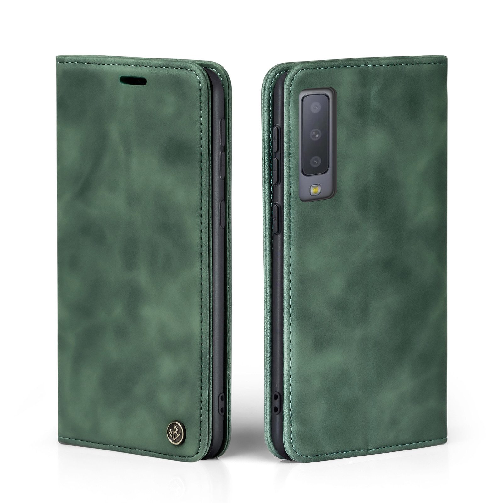Tec-Expert Handyhülle Tasche Hülle für Samsung Galaxy A7 (2018) 6.0 Zoll, 6.0, Cover Klapphülle Case mit Kartenfach Fliphülle aufstellbar