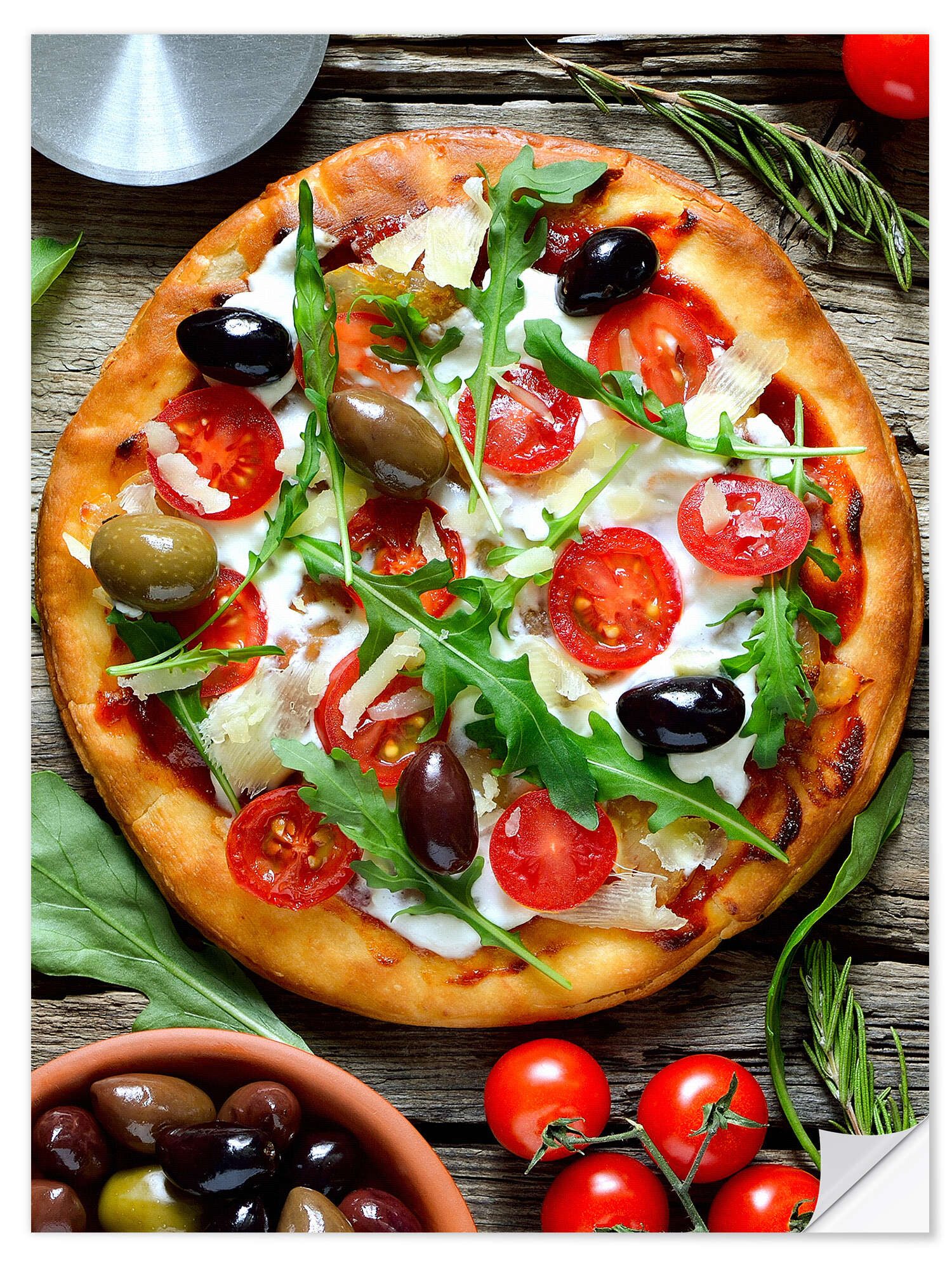 Posterlounge Wandfolie Editors Choice, Frische selbstgemachte Pizza, Küche Mediterran Fotografie