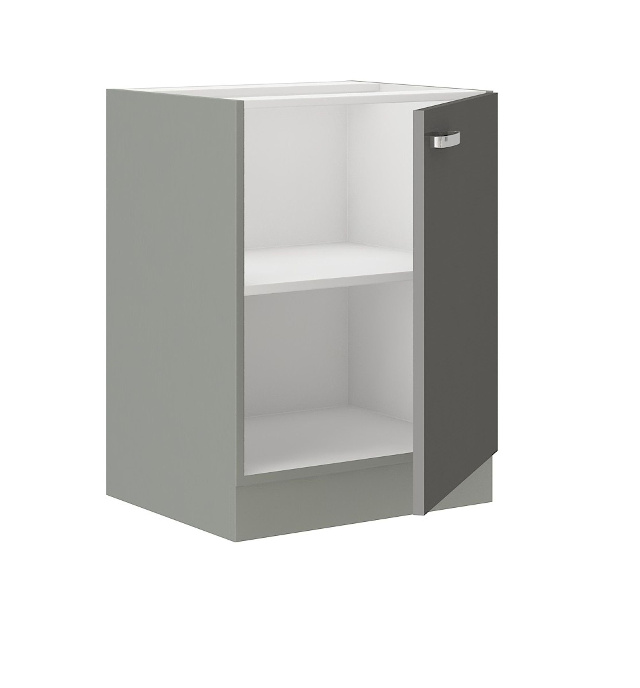 Küchen-Preisbombe Unterschrank 60 cm Küche Bianca Grey Grau Hochglanz Küche günstig online kaufen