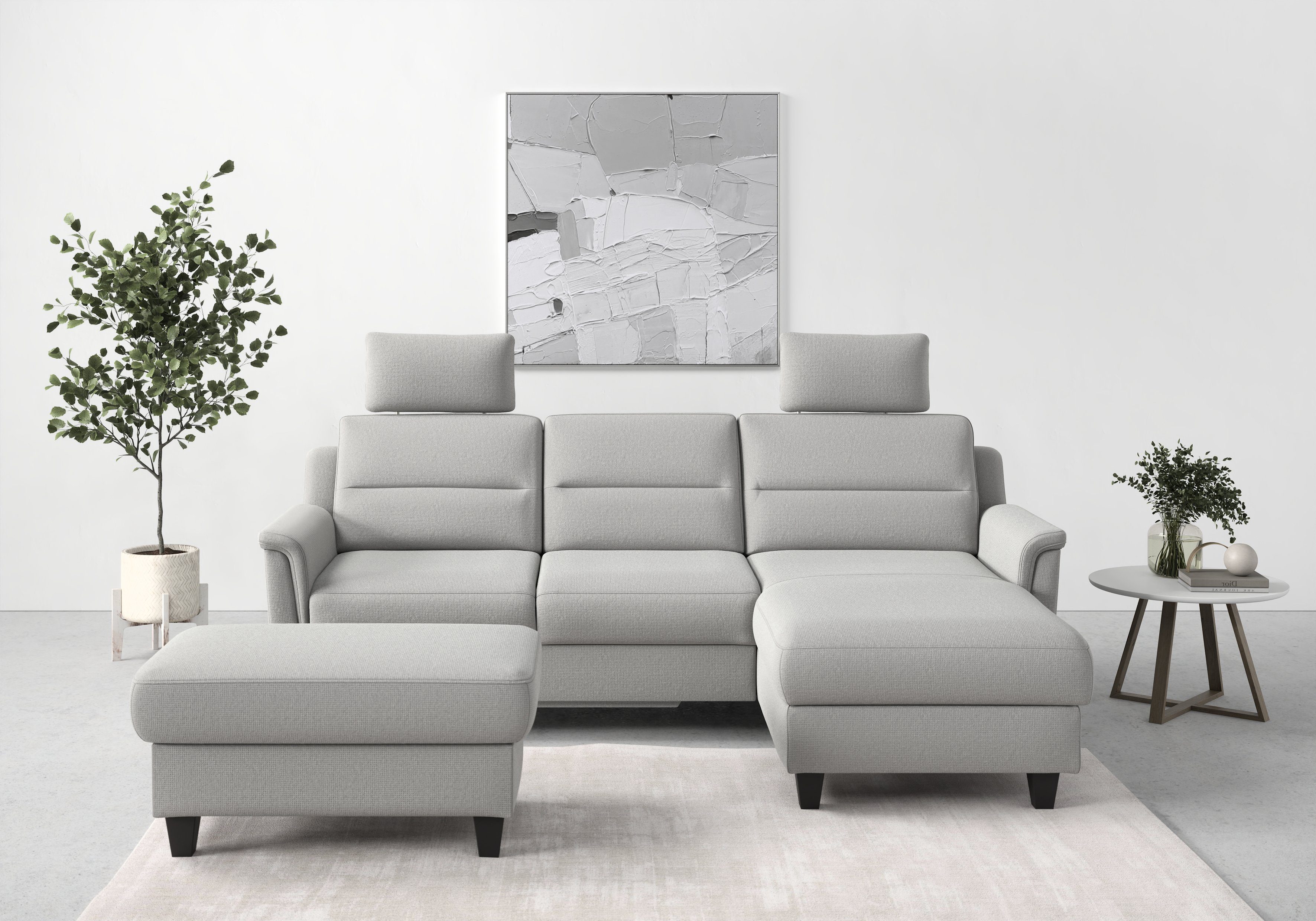 sit&more Ecksofa Farö, inklusive Federkern, wahlweise mit Bettfunktion und Bettkasten | Ecksofas