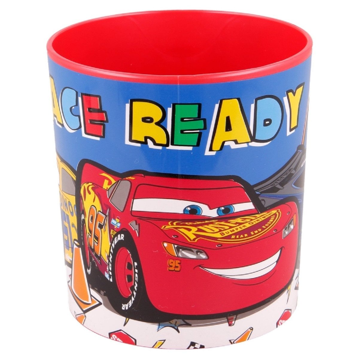 Disney Cars Becher - Mikrowellengeeigneter Kunststoffbecher 390 ml – für Kinder, 1-tlg., ideal für den täglichen Gebrauch, perfekt für die Kinder