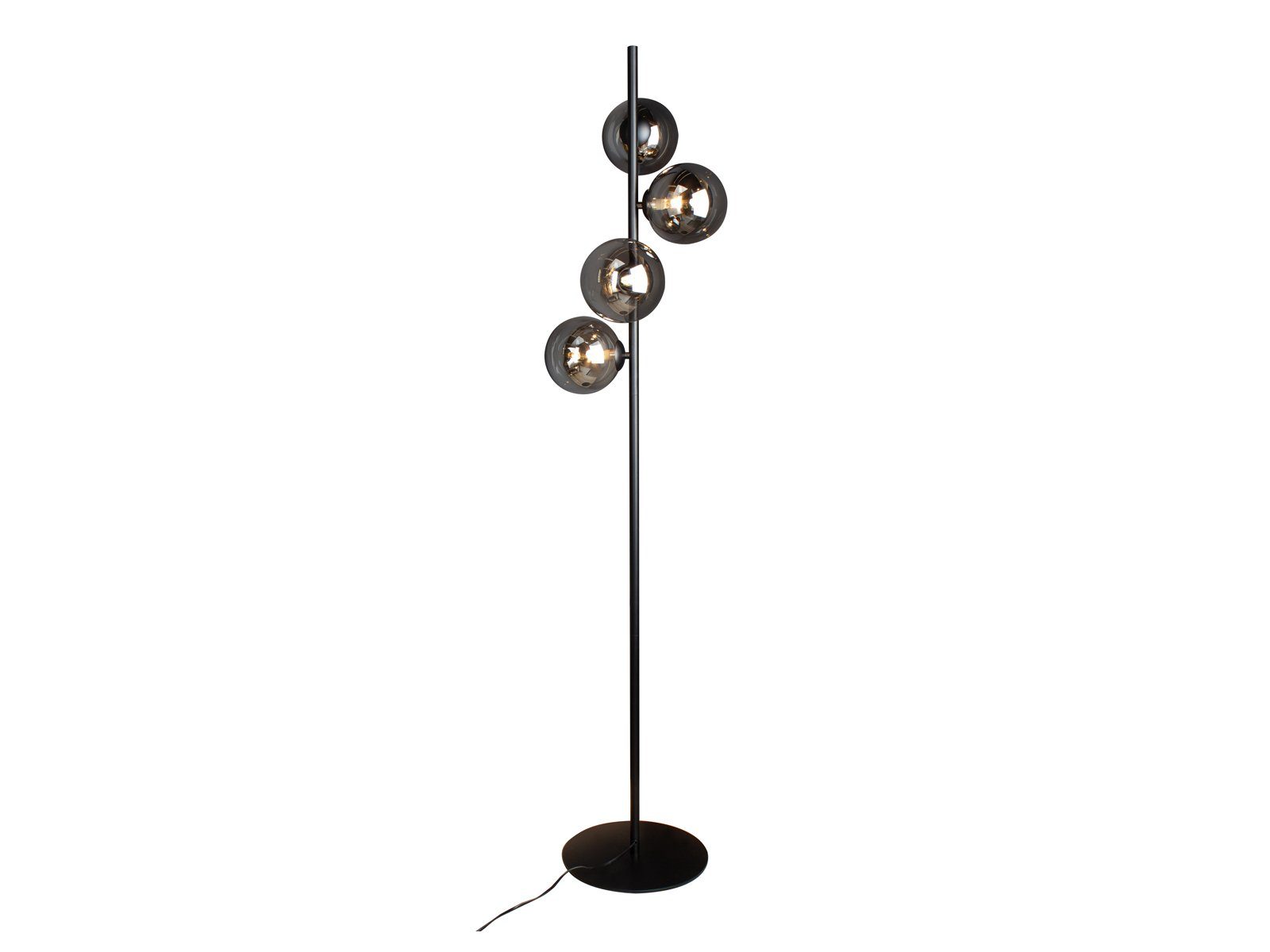 meineWunschleuchte LED wechselbar, ausgefallene Schwarz-Rauchschwarz Glas-kugeln, Bauhaus Dimmfunktion, LED moderne Stehlampe, Rauchglas Lampe, Warmweiß, dimmbar 4