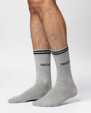 SNOCKS Sportsocken Hohe Tennissocken mit Streifen für Damen & Herren (4-Paar) aus Bio-Baumwolle, stylish für jedes Outfit