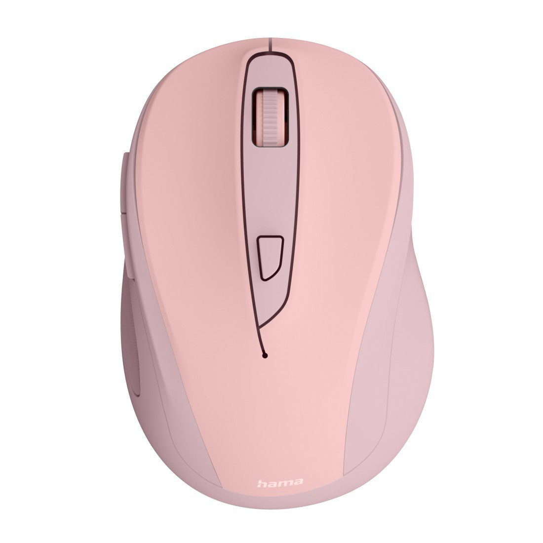 Hama Funkmaus WM-400 ergonomisch optisch 6 Tasten leise Maus (Funk, Ergonomisch, flüsterleise, 6 Tasten, DPI-Schalter, USB-Empfänger)