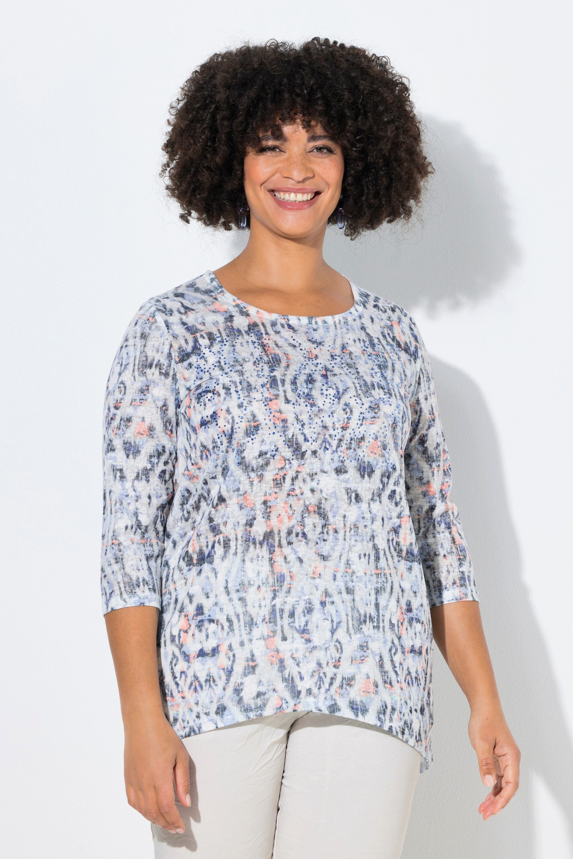 Angel of Style T-Shirt T-Shirt A-Linie Ausbrenner-Jersey Glitzersteinchen günstig online kaufen