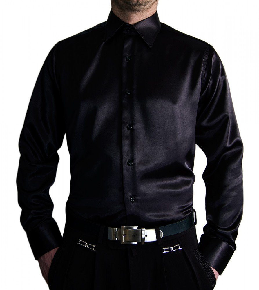 Renzo Businesshemd Herren Hemd Glanz Satin Farben New Kent Bügelleicht, Glanz, Pflegeleicht, Alle Jahreszeiten