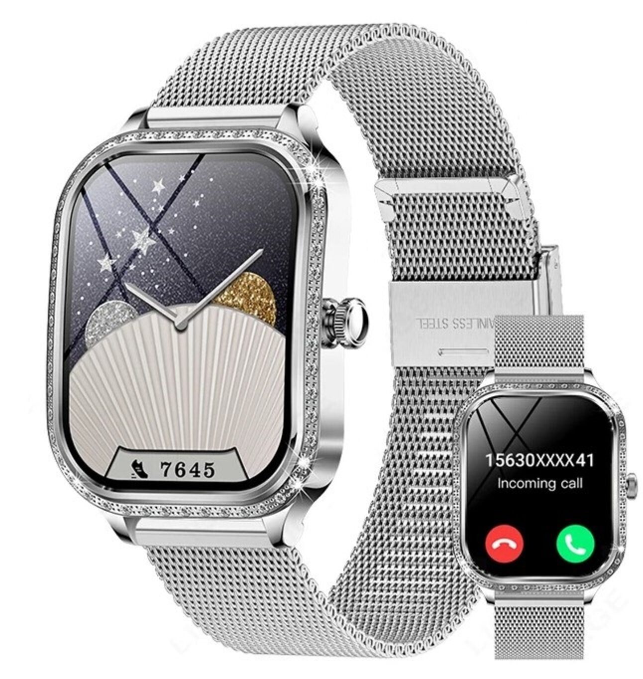 HS Smartwatch Frauen Luxus Smart Uhr Damen Bluetooth Anruf 2025 Smartwatch