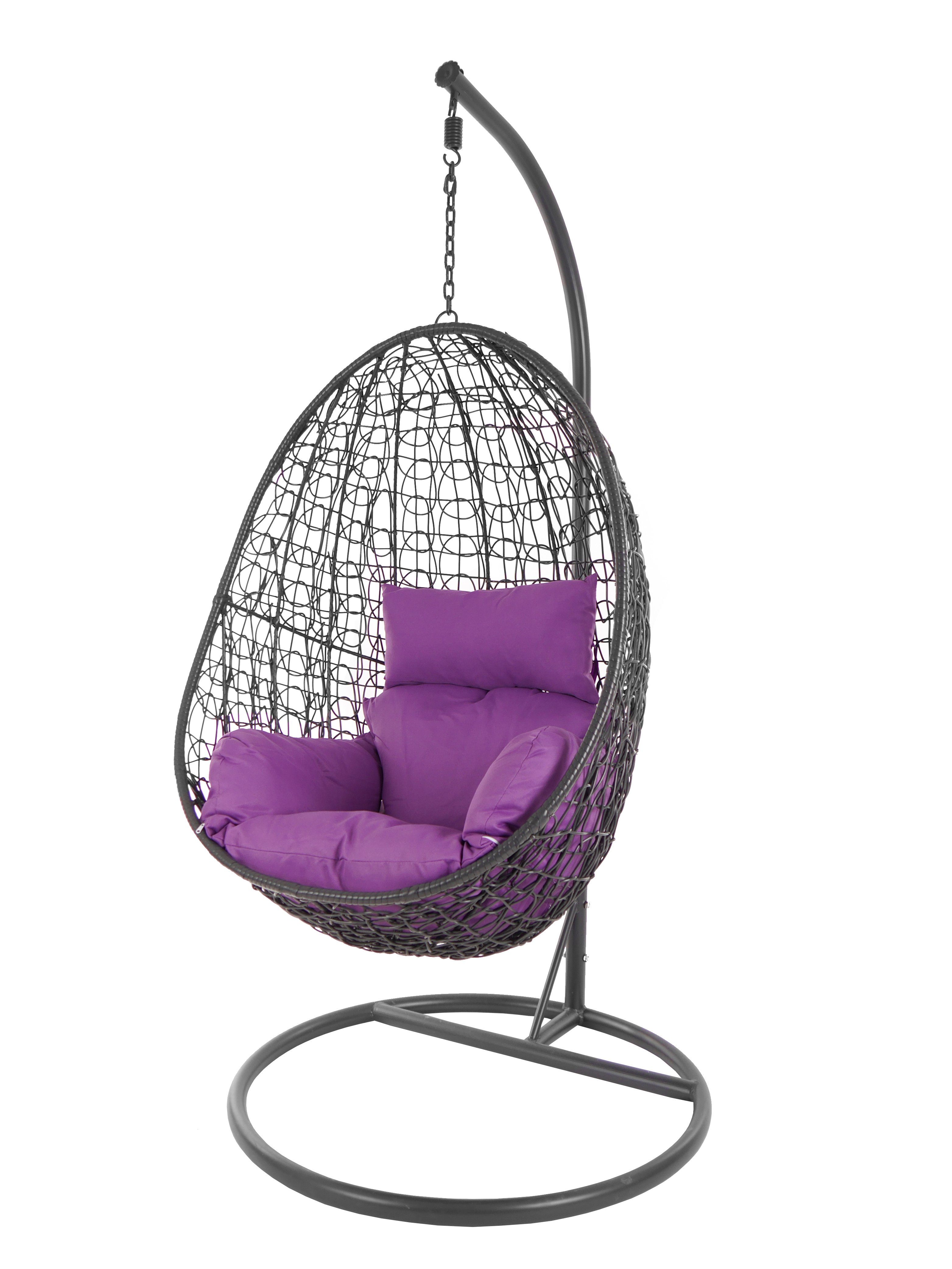 KIDEO Hängesessel Hängesessel CAPDEPERA anthrazit, mit Gestell und Kissen