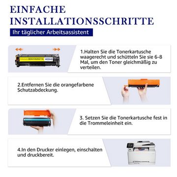 MOOHO Tonerpatrone Für für HP 305A CE410A 305X CE410X 8-St MFP M351a, (8-St)